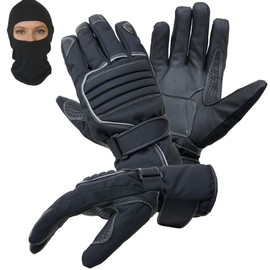 PROANTI Motorcycle Gloves Rain Winter Motorcycle Gloves Set with Balaclava (M)