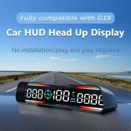 Qfansi Digital GPS Speedometer Universal Head Up Display for Car Large LCD Display HUD Gauge with MPH Speed Fatigued Driving Alert Overspeed Alarm Trip Meter for All Vehicle (G19)