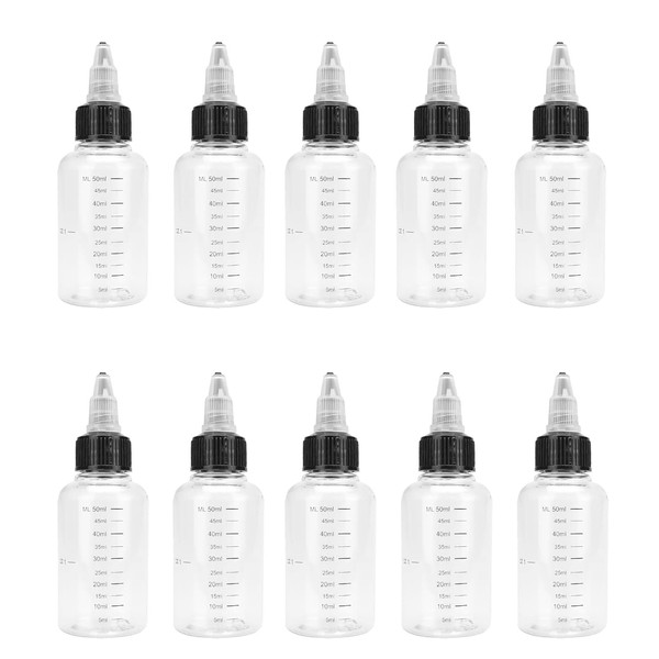 YIBOOOM Graduated Dropper Bottles, Set of 10, 60ml, Twist-Cap, High