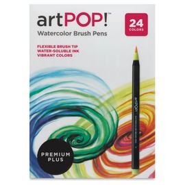 artPOP! Watercolor Brush Pens, 24 Colors, Watercolor Markers with Flexible Nylon Brush Tips, Blendable Markers for Painting, Illustration, Calligraphy, and Watercolor Effects