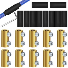 smseace 10Pcs 6 Gauge Wire Connectors with 10Pcs Heat Shrink Tubes,20Pcs Screws and Wrench 6 awg Splicing Quick Wiring Terminal 80 Amp Circuit Connecto