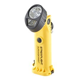 Streamlight 91826 Survivor Pivot 325-Lumen Right Angle Articulating Dual Beam Flashlight with Alkaline Batteries, Magnet and Clip, Yellow