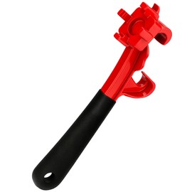 Mellbree 3-in-1 Aluminum Bung Wrench, 9.6in Upgraded 5 Gallon Bucket Opener Tool for 2” and 3/4” Bung Caps, Non-Sprking Heavy Duty Tool for 5-55 Gallon Drums, Home & Industrial Use（Red）