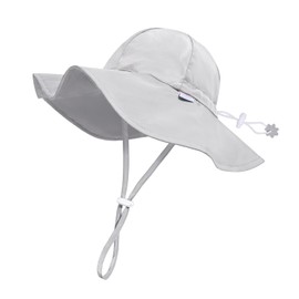 Unisex Baby Sun Hat with UPF 50+ Outdoor Adjustable Beach Hat,Baby Girl Wide Brim Bucket Hats for Infant Toddler Little Boy (2-4 Years) Gray