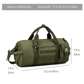 ArcEnCiel Small Tactical Duffle Bag Men Gym Pack Military Molle Shoulder Bags Shoes Storage Sports Handbag with Patch (Green)