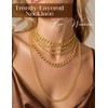 Sllaiss Chunky Gold Layered Necklaces for Women Punk Cuban Link