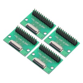 MECCANIXITY 4pcs FFC FPC Connector Board 24 Pins 0.5mm Socket to 2.54mm Double Row Male Pin Header Strip Adapter, PCB Converter Board for LCD TVs/Digital Cameras/Laptops