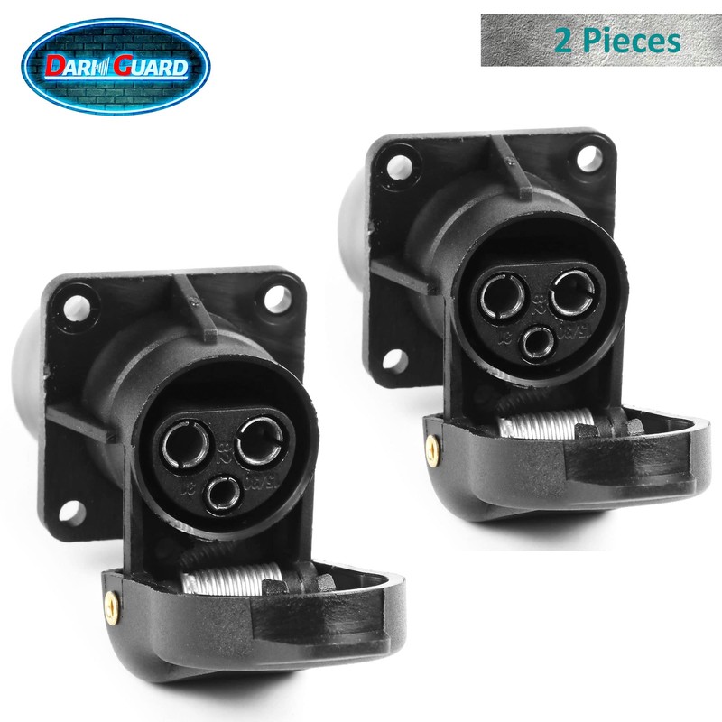 DARKGUARD 2Pieces 3 Pin Tractor Socket 12v 24v,3pin Trailer Socket,