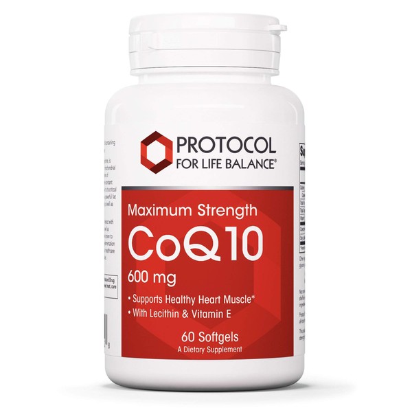 Protocol CoQ10 600mg with Vitamin E - Antioxidant Supplement and Heart Health Support - 60 Softgels