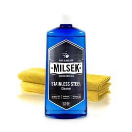 Milsek Stainless Steel Cleaner & Microfiber Cloth, 12-Ounce