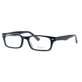 Calabria Enhance 3928 Kids Rectangular Blue Light Blocking Reading Glasses +2.00 Black Crystal Girls