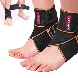 Sunolkie Athletic Ankle Brace for Sprains - Adjustable Ankle Brace - Elastic and Breathable Elastic Ankle Strap for Damage to Ligaments and Tendonitis Men Women