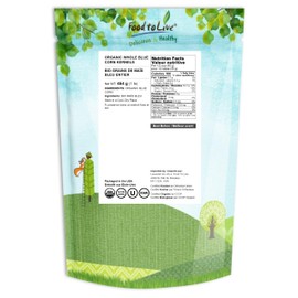 Organic Blue Corn Kernels, 1 Pound - Non-GMO, Whole Dried Kernels, Vegan, Bulk. Cereal Grain. Good Source of Vitamin B6, Phosphorus. Great for Grinding. Perfect for Stews, Casseroles, Soups