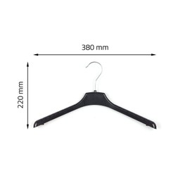 Pack of 3 Plastic Clothes Hangers Rotating Hook W 38 cm White Coat Coat etc.