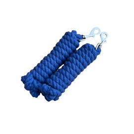 Pack of 2 Solid Cotton Lead Rope for Horses and Dogs 10 Foot Long (16MM) Thick -Duty Satin Bolt Snap (Royal Blue)