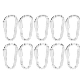 10pcs Carabiner Clip Heavy Duty D Ring Caribeaners Aluminum D Shaped Snap Hook Carabiner for Rock Climbing Camping