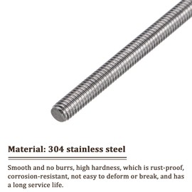 Kozelo 8 Pack M4 Threaded Rods Studs with Hex Nuts [ 8/32 Inch Dia x 10 Inch Long ] Stainless Steel Fully Threads Studs Rods for Beaded Garden Stake Rods