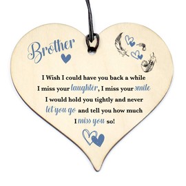 BROTHER Wood Love Heart Sign Memorial Birthday Grave plaque #1142