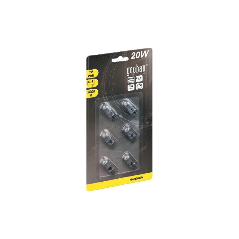 Goobay 9155 Set of 6 Halogen Pin Cap Bulbs 20