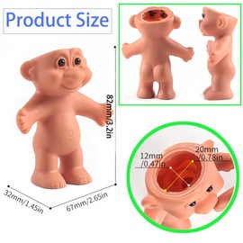 2PCS Mini Troll Dolls Lighter Pouches, Silicone Lighter Sleeves, Creative Lighter Case Cover Holder with Mini Costume and Hat （Lighter Not Included）