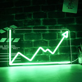 Trend Neon Sign Line Chart Neon Light LED Neon Sign for Wall Décor Dimmable LED Neon Light for Bar Restaurant Music Concert Man Cave Wall Art 14.8"×8.8"