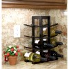 Bamboo Wine Rack 12 Bottle Dark Espresso Modern Design Durable