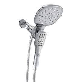 Moen Verso Eco-Performance Infiniti Dial Square Standard Shower Head With Detachable Hand Shower Combo, 7-Inch Spray Head, Chrome, 220C4EP