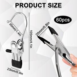 60 clamping hooks, 360° rotatable boot clips, with non-slip, soft rubber clips that do not damage your clothes. Compact and practical, versatile