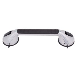 Carex Ultra Grip Shower Grab Bar - Shower Handle and Bathroom Bar - 16 Inch Safety Bar with Dual Locking Suction Cups for Bathtubs and Showers, Chrome