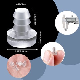 40 Pieces 5 mm Glass Top Table Bumpers with Stem 3/16 Inch Clear Rubber Glass Table Top Spacers Anti Slip Pads Non Adhesive Glass Table Rubber Grippers for Table Furniture Cabinet