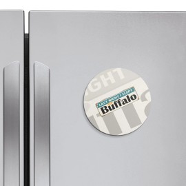 Unbranded Buffalo Retro Travel Tin Sign | 4'' X 4'' Round Decorative Magnet