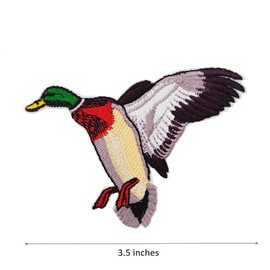 Duck Flying Iron On Patch Mallard Hunting Sport Waterfowl Embroidered Sew On Applique