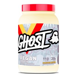 GHOST GHOST Vegan Protein Powder, Pancake Batter - 2lb, 20g of Protein - Plant-Based Pea & Organic Pumpkin Protein - -Post Workout & Nutrition Shakes, Smoothies, & Baking - Soy & Gluten-Free