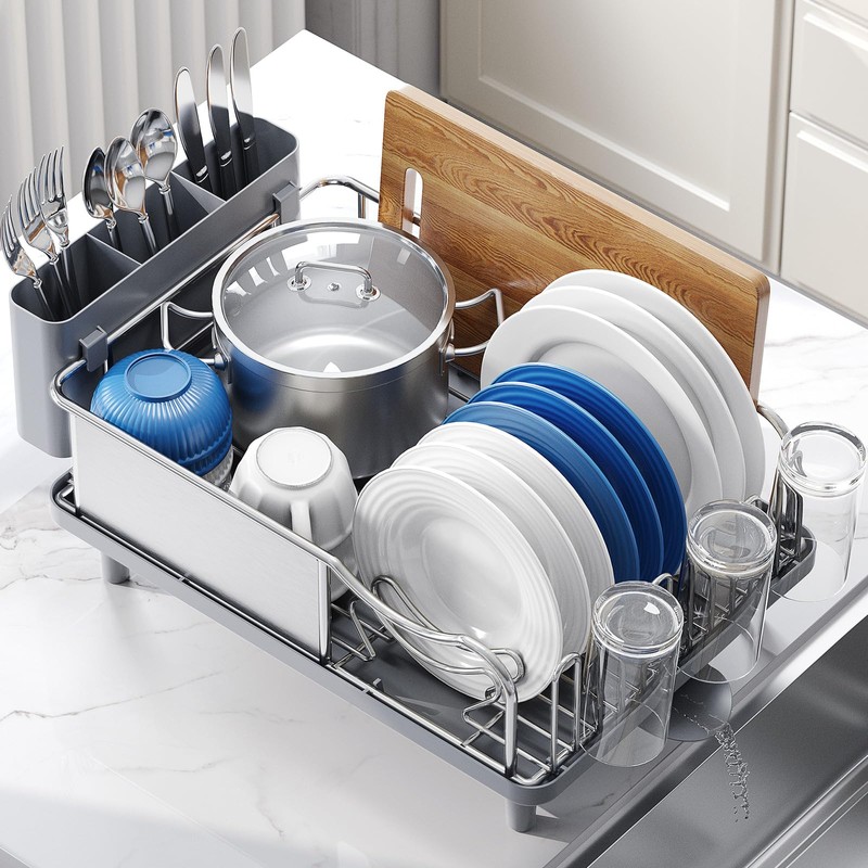 Urackify Stainless Steel Dish Drying Rack - Large Capcity 304