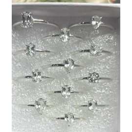 Natural Creations Sterling silver stackable ring size 10 Faceted White Topaz