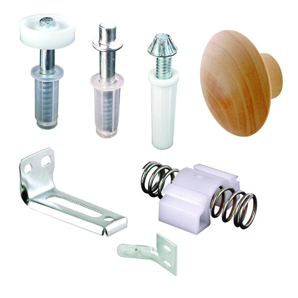 Slide-Co 164183 Bi-Fold Door Repair Kit – For 7/8”-Wide Track and 3/8” Outside Diameter Pivots and Guides–Includes All Parts Needed to Repair One 2-Panel Set of Wood or Metal Hinged Bi-Folding Doors