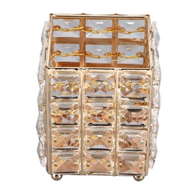 European Style Crystal Storage Box Crystal Jewelry Trinket Box Square Earrings Rings Organizer for Gift Giving Home Decoration Gold
