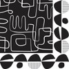 20 Napkins Lines and Shapes Black and White | Pattern