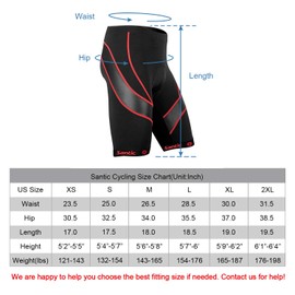 Santic - Pantalones cortos de ciclismo para hombre, pantalones cortos de ciclismo y bicicleta, pantalones de medio pantalón 4D Coolmax acolchado GENTING