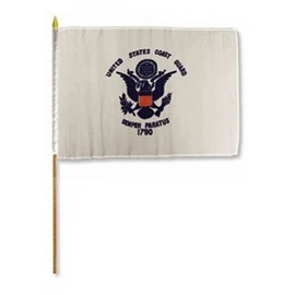 AES 12x18 12''x18'' U.S. Coast Guard USCG Grave Marker Stick Flag Best Garden Outdor Decor Polyester Material Flag Premium Vivid Color and UV Fade Resistant