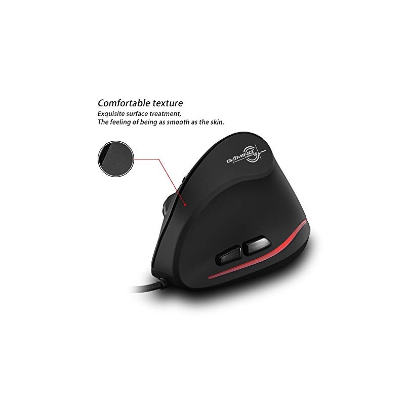 Vertical Mouse, Zelotes Ergonomic Mouse,3200DPI LED Optical USB Wired Mouse,6