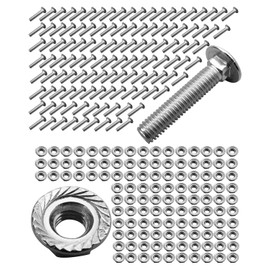 Vaticas 120PCS Stainless Steel Bolt with Nut Fit for Peterbilt 379, Silver