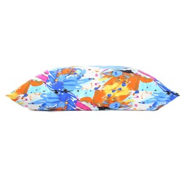 YangtzeSilk 100% Silk Pillowcase for Hair Zipper Closure Standard/Queen Size 20x30 Inch Double-sided Silk Fabric (Blue Floral)