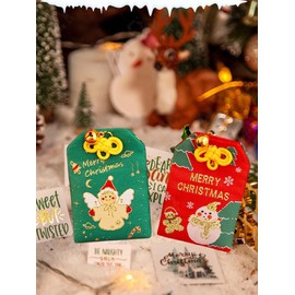 2pcs Set Japanese Omamori Christmas Elements Santa Claus Little Angels Blessing Charm Amulet for Good Luck Christmas Tree Hanging Decorations Gifts for Women Men
