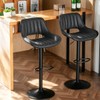 Whiterye Black Bar Stools Set of 2, Adjustable Faux Leather