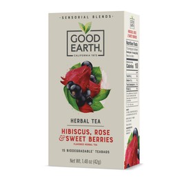 Good Earth Sensorial Hibiscus, Rose & Sweet Berries Herbal Tea, 15 Count (Pack of 5)