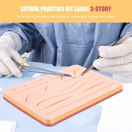 Upgraded 3-Layer Suture Pad with Wounds for Practicing Suturing - Not Easily Separate, Tear or Rip