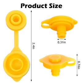 12PCS Gas Can Vents for Plastic Gas Cans, Small Vent Caps Plug, Universal Yellow Fuel Can Jug Vents/Cap Replacement Flexible Pour Nozzle Gasket Stopper Plug Compatible for Most Cans (Yellow)