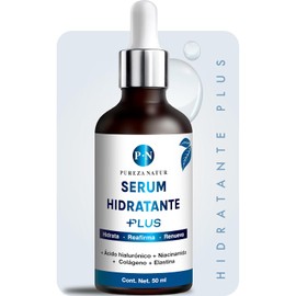PUREZANATUR Serum Acido hialurnico, Niacinamida, Colgeno y Elastina facial. Suero Hidratante PLUS Hidrata, Reafirma y Renueva tu piel 50ml
