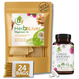 Liver Support Combo – Milk Thistle Capsules + Herbal Detox Tea (Cardo Mariano, Turmeric, Dandelion, Boldo & Cuachalalate) – Natural Liver & Antioxidant Support – 100% Vegan, Non-GMO – by BexpertsUSA